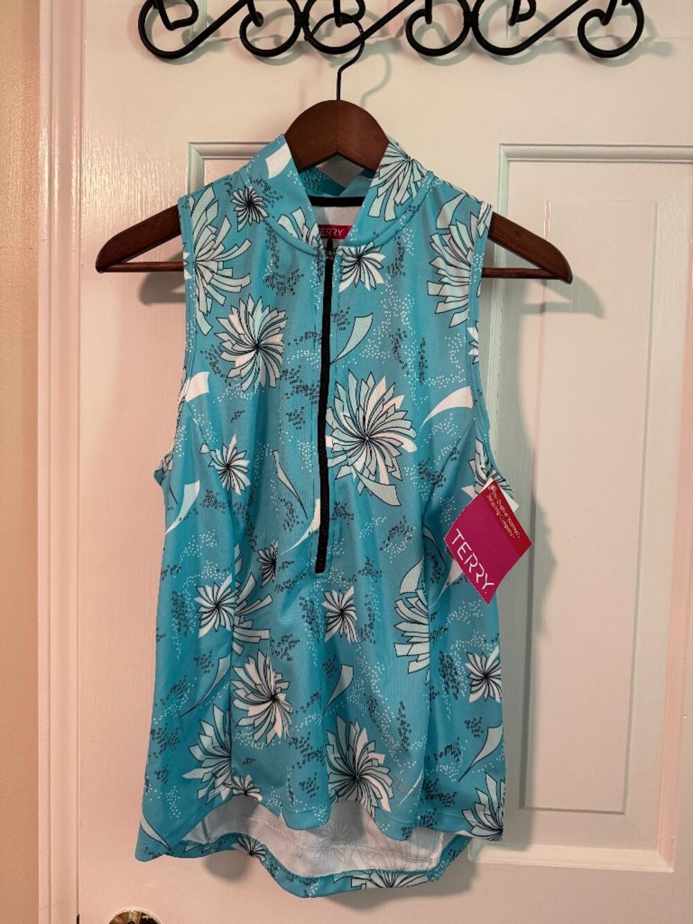 Terry sleeveless bike jersey Sun Goddess blue L